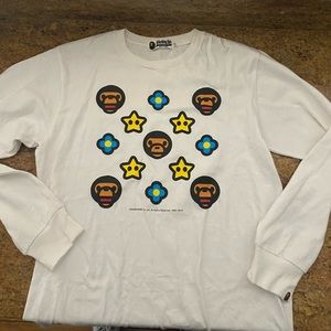 Bape x Mario long sleeve shirt! VERY RARE IN AMAZING CONDITION- GET WHILE U CAN